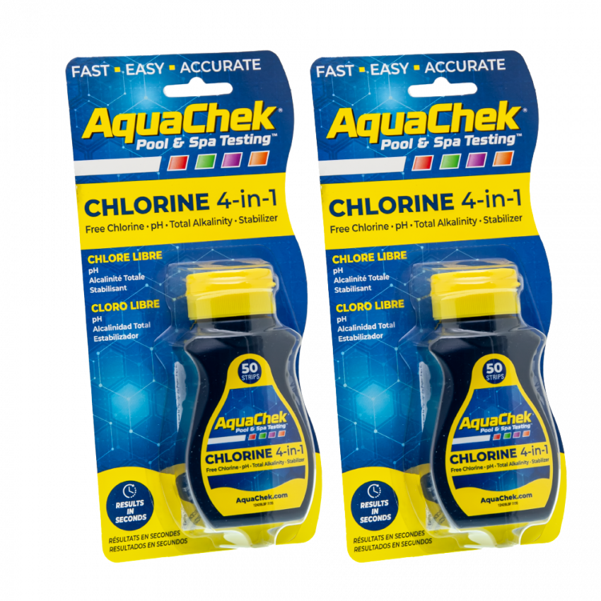 Pack 2 unités bandelettes analyse chlore, pH, alcalinité totale et acide cyanurique Aquachek