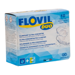 Flovil-DUO. Hochkonzentriertes Klärmittel mit Algizid. Kristallis.