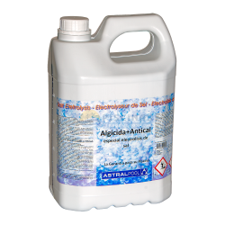 Anti-algues + anticalcaire spécial électrolyseurs au sel 5 litres Astralpool