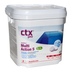 Chlorine Multiaction 5, tablets of 250 g. Special liner, without boric acid, 5 kg. CTX-342.0