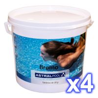 Confezione 4 contenitori Bromo in pastiglie da 20 gr., 5 kg. AstralPool