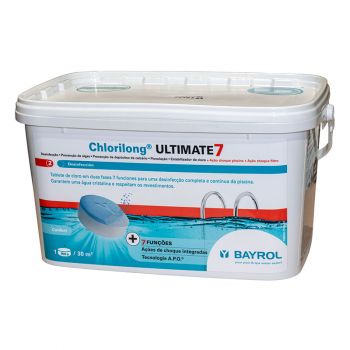 Chlore en galets multifonctions 300 grs. Chlorilong Ultimate 7 4,8 kgs. Bayrol